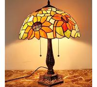 ZR98US lamp Touch Bedside Table Lamps roomGlass Lampshade Antique Bed Headlights are Suitable for Living Room Bedroom Desk Decoration(Color:A,Size:Buttons)