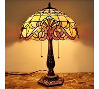 ZR98US lamp Touch Bedside Table Lamps roomGlass Lampshade Antique Bed Headlights are Suitable for Living Room Bedroom Desk Decoration(Color:A,Size:Buttons)