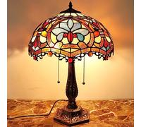 ZR98US lamp Touch Bedside Table Lamps roomGlass Lampshade Antique Bed Headlights are Suitable for Living Room Bedroom Desk Decoration(Color:A,Size:Buttons)