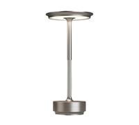 ZR98US Rechargeable Cordless Portable LED Table Lamp, 3-Color Stepless Dimming, with Memory Function, Outdoor/Patio/Restaurant Suitable for Living Room, Dormitory, Office,(Silver-1)