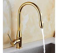 ZR98US ° Rotating Swivel Faucet with Pull-Out Spray - Chrome/Gold/Nickel Kitchen Sink Tap
