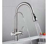 ZR98US ° Rotating Swivel Faucet with Pull-Out Spray - Chrome/Gold/Nickel Kitchen Sink Tap