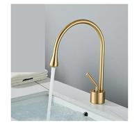 ZR98US Small Drop hot and Cold Water Mixer Crane Shape Lever Single Handle Bathroom Faucet(Gold)