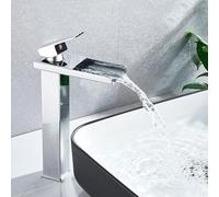 ZR98US Stainless Steel Waterfall Bathroom Faucet, Black & Chrome, High Durability, Modern Design, Easy Installation, Premium Quality, Sleek Finish for Luxury Bathrooms