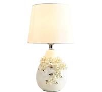 ZR98US Three-Dimensional Carved Ceramic Bedside Desk Light Nightstand Lamp Elegant Table Lamps for Living Room (Color Push Button Switch, Size : 25cm*45cm)