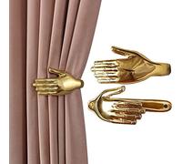 ZRAGEK Curtain Tiebacks Zinc Alloy Curtain Holdbacks, Gold Left Right Hand Curtain Hook, Personality Retro Villa Living Room Curtain Wall Decoration, Installation Required