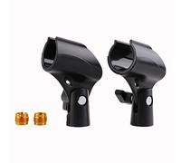 ZRAMO 2PC Stands Black Mic Clip for Shure Wireless Microphone System Handhold Pgx24/slx24/sm58 All Wireless Microphone Handheld Transmitter, Mic Stand Threaded Plactic Clip Clamp Holder Mount