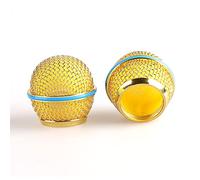 ZRAMO 2x Microphone Ball Head Mesh Grill for Performance Plus SM58 BETA58 SM58LC Style Gold Mesh OEM Replacement Microphone Grille