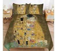 ZRCLXLVU Gustav klimts the kiss All Season Comfort Lightweight Fabric Smooth Texture Sleep Fit Duvet Cover Sets for Everyone