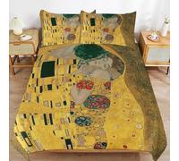 ZRCLXLVU Gustav klimts the kiss Bedding Function Structure Long Lasting Comfort Fit Duvet Cover Sets Restful Choice