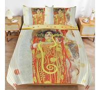 ZRCLXLVU Gustav klimts the kiss Convenient Use Cozy Feel Secure Zip Smooth Threading Duvet Cover Sets Ideal for Home
