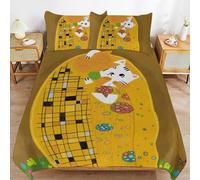 ZRCLXLVU Gustav klimts the kiss Durable Weave Texture Light Structure Easy Fit Sleep Time Duvet Cover Sets for Homes