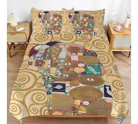 ZRCLXLVU Gustav klimts the kiss Gentle Handling Long Use Finish Smooth Zipper Function Duvet Cover Sets Comfortable Sleep