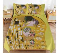 ZRCLXLVU Gustav klimts the kiss Hotel Collection Breathable Fabric Gentle Texture Practical Duvet Cover Sets with Hidden Zip