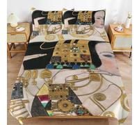 ZRCLXLVU Gustav klimts the kiss Light Weave Long Sleep Support Soft Surface Gentle Zipper Duvet Cover Sets for Quiet Nights