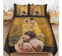 ZRCLXLVU Gustav klimts the kiss Simple Function Soft Fabric Quick Wash Long Lasting Duvet Cover Sets for Daily Comfort