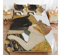 ZRCLXLVU Gustav klimts the kiss Smooth Fabric Durable Zipper Comfortable Texture Machine Washable Duvet Cover Sets for Bed