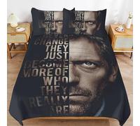 ZRCLXLVU Hugh Laurie Breathable Texture Daily Sleep Smooth Zipper Comfort Material Duvet Cover Sets Bed