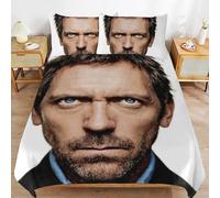 ZRCLXLVU Hugh Laurie Classic Touch Soft Zipper Comfort Fabric Breathable Structure Duvet Cover Sets for Sleep