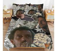 ZRCLXLVU Hugh Laurie Durable Stitch Pattern Rest Comfort Feel Breathable Zip Fabric Duvet Cover Sets Nightly