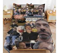 ZRCLXLVU Hugh Laurie Gentle Touch Easy Maintenance Machine Friendly Soft Layer Duvet Cover Sets Bedroom Addition
