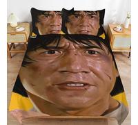 ZRCLXLVU Jackie chan Breathable Soft Fabric Smooth Zipper Construction Cozy Fit Duvet Cover Sets for Relaxation