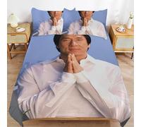 ZRCLXLVU Jackie chan Cozy Comfort Clean Structure Smooth Zipper Feel Duvet Cover Sets for Home Sleep Setup