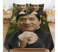 ZRCLXLVU Jackie chan Hotel Collection Breathable Fabric Gentle Texture Practical Duvet Cover Sets with Hidden Zip