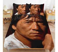 ZRCLXLVU Jackie chan Machine Wash Easy Care Soft Smooth Surface Sleep Ready Duvet Cover Sets for Home Decoration