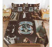 ZRCLXLVU Jon Bon Jovi Bedding Solution Soft Texture Smooth Finish Cozy Zipper Duvet Cover Sets for Family Sleep