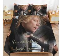 ZRCLXLVU Jon Bon Jovi Breathable Texture Daily Sleep Smooth Zipper Comfort Material Duvet Cover Sets Quality Bed
