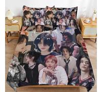 ZRCLXLVU Stray Kids Long Lasting Comfort Durable Weave Smooth Touch Zipper Duvet Cover Sets for Bedroom Upgrade