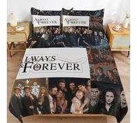 ZRCLXLVU The Vampire Diaries Long Thread Comfort Soft Zipper Closure Functional Fit Bedding Duvet Cover Sets for Restful Sleep