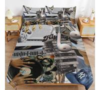ZRCLXLVU Vintage hip hop Breathable Soft Fabric Smooth Zipper Construction Cozy Fit Duvet Cover Sets for Relaxation