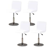 ZRCYXDW 4 Pack Spandex Bar stool covers, Stretch Bar Stool Chair Cover with elastic bottom with backs Barstool Covers Slipcovers for Dining Room-White-set of 4