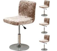ZRCYXDW Bar Stool Covers, Crushed Velvet Swivel Bar Stool Chair Covers Soft Stretch Pub Counter Stool Covers Non Slip Stool Cover For Swivel Barstool Chair Seat-pale gold-4 pack