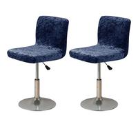 ZRCYXDW Bar Stool Covers, Crushed Velvet Swivel Bar Stool Chair Covers Soft Stretch Pub Counter Stool Covers Non Slip Stool Cover For Swivel Barstool Chair Seat-navy blue-2 pack