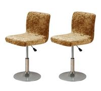 ZRCYXDW Bar Stool Covers, Crushed Velvet Swivel Bar Stool Chair Covers Soft Stretch Pub Counter Stool Covers Non Slip Stool Cover For Swivel Barstool Chair Seat-gold-2 pack