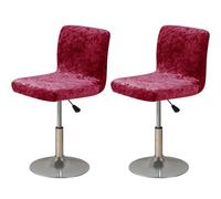 ZRCYXDW Bar Stool Covers, Crushed Velvet Swivel Bar Stool Chair Covers Soft Stretch Pub Counter Stool Covers Non Slip Stool Cover For Swivel Barstool Chair Seat-wine red-2 pack