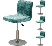 ZRCYXDW Bar Stool Covers, Crushed Velvet Swivel Bar Stool Chair Covers Soft Stretch Pub Counter Stool Covers Non Slip Stool Cover For Swivel Barstool Chair Seat-green-4 pack