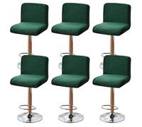 ZRCYXDW Bar Stool Covers Stretch, Velvet Swivel Bar Stool Chair Covers With Elastic Bottom Removable Pub Counter Stool Chair Covers Washable For Swivel Barstool Chair Seat-dark green-Set of 4