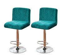 ZRCYXDW Bar Stool Covers Stretch, Velvet Swivel Bar Stool Chair Covers With Elastic Bottom Removable Pub Counter Stool Chair Covers Washable For Swivel Barstool Chair Seat-Teal-Set of 2