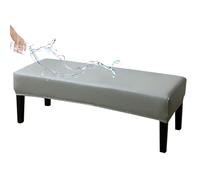 ZRCYXDW PU Leather Dining Bench Cover, Waterproof Bench Slipcover Stretch Removable Bench Seat Protector Nonslip Dining Room Bench Cover-light grey-80cm(31.5in)