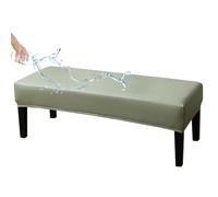 ZRCYXDW PU Leather Dining Bench Cover, Waterproof Bench Slipcover Stretch Removable Bench Seat Protector Nonslip Dining Room Bench Cover-light green-120cm(47.2in)