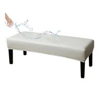ZRCYXDW PU Leather Dining Bench Cover, Waterproof Bench Slipcover Stretch Removable Bench Seat Protector Nonslip Dining Room Bench Cover-beige-120cm(47.2in)