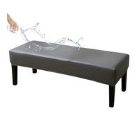ZRCYXDW PU Leather Dining Bench Cover, Waterproof Bench Slipcover Stretch Removable Bench Seat Protector Nonslip Dining Room Bench Cover-dark grey-180cm(70.9in)