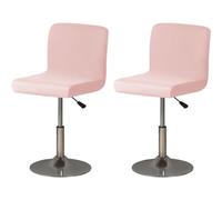 ZRCYXDW Spandex Bar Stool Covers, Square Pub Counter Stool Covers With Backs Stretch Barstool Protector Slipcovers Removable For Dining Room Swivel Barstool Chair Seat-pink-2 pack