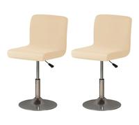ZRCYXDW Spandex Bar Stool Covers, Square Pub Counter Stool Covers With Backs Stretch Barstool Protector Slipcovers Removable For Dining Room Swivel Barstool Chair Seat-beige-2 pack