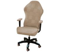 ZRCYXDW Spandex Gaming Chair Cover, Stretch Computer Chair Slipcover Soft Removable Gaming Chair Slipcover With Armrest Covers Washable-Khaki-Large