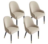 ZRCYXDW Stretch Dining Chair Covers, Spandex Chair Slipcover Modern Removable Curved Back Chair Covers Washable For Decoration-beige-4 Piece